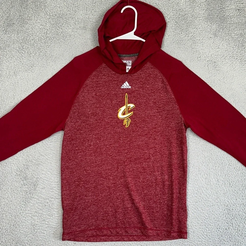 Cleveland Cavaliers Adidas Shirt Mens Medium Red Ultimate Tee Hoodie Lightweight